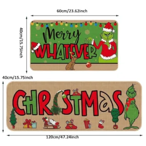 1pc Christmas Welcome Carpet Anti Slip Washable Decorative Door Mat Entrance Carpet 80 × 120cm Household Dirt Resistant Carpet - Image 5