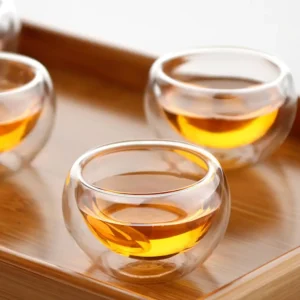 50ml Double Wall Glass Cup Transparent Handmade Heat Resistant Beer Tea Drink Kungfu Teacup MINI Whisky Cup Espresso Coffee Cups - Image 4