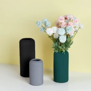Creative Flower Vase Plastic Striped Flower Pot Decoration Floral Arrangement Display Bottle Desktop Plant Hydroponic Pot Decor