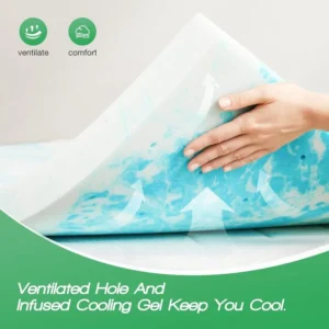 2 Inch Twin Mattress Topper, Cooling Gel Memory Foam Bed Topper for Twin Size Bed, Cooling Mattress Pad, CertiPUR-US Certified - Image 3