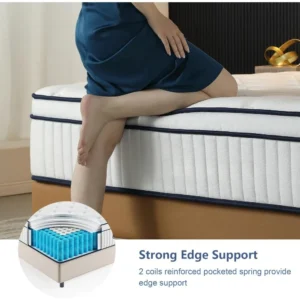 King size Mattresses 12 Inch, Medium Firm, Upgraded Strength Hybrid with Pocket Spring and Soft Foam, Mattresses - Image 6