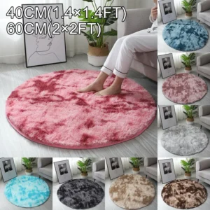 Circle Round Shaggy Rug Living Room Bedroom Carpet Floor Mat Anti-Skid - Image 6