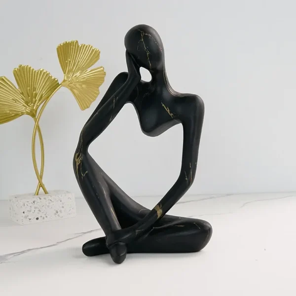 Resin Thinker Statue Colorful Art Abstract Sculpture, Modern Home Decor Accents Large Graffiti Collectible Figurines - Image 3