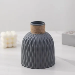 Creative Nordic Pineapple Rope Plastic Vase Flower Arrangement Flowerpot Living Room Porcelain Imitation Flower Ware Home Decor - Image 5