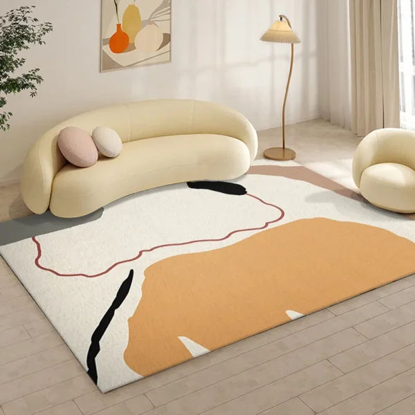Modern Minimalist Abstract Largearea Living Room Carpet Soft and Fluffy Bedroom Carpets Thickened Plush Washable Household Rugs - Image 2
