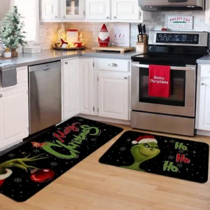 1pc Christmas Welcome Carpet Anti Slip Washable Decorative Door Mat Entrance Carpet 80 × 120cm Household Dirt Resistant Carpet - Image 3