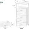 white-5-drawers