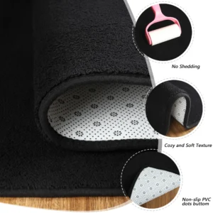 Black Rugs Living Room Carpet Nonslip Bedside Rugs Large Soft Floor Rug Children Game Mat Rectangular Home Decoratio - Image 3