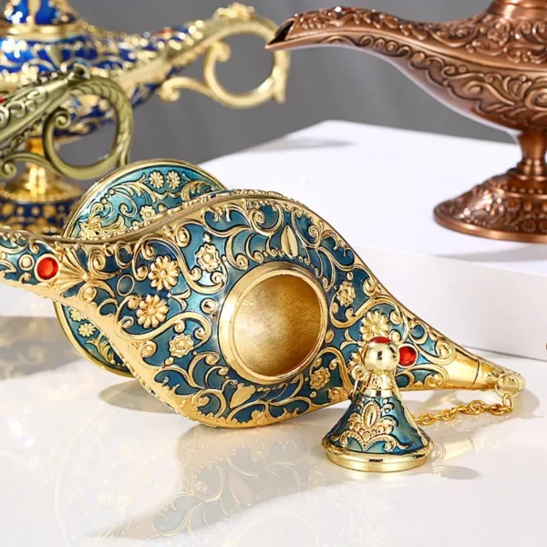 Legendary Aladdin Lamp European Retro Magic Genie Wishing Lamp Table Decoration Metal Crafts Wedding Party Home Decoration - Image 4