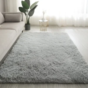 Fluffy Plush Carpet For Modern Home Living Room Sofa Area Rug Silky Soft Crawling Mat Children Bedroom Large Carpet Light Gray - Image 2
