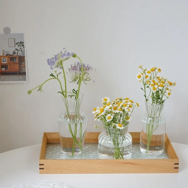 Vintage Flower Vase Mini Glass Vase Wedding Party Transparent Hydroponics Plant Flower Vases Desktop Ornaments Home Decorations - Image 3