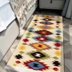 1 colourful fringed living room bedroom woven non-slip carpet floor mat