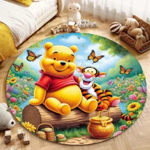 Disney Winnie The Pooh Tigger Print Round Carpet Living Room Bedroom Table and Chair Sofa Decor Carpet and Rug Kids Play Mat - Image 5