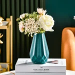 Diamond Shaped Flower Vase New Nordic Style Plastic Flower Arrangement Modern Imitation Ceramic Flower Pot Home Decoration