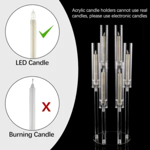 1PC 6 Arms Clear Acrylic Candle Holder, Wedding Decoration Candlestick Table Decoration Centerpiece Candelabra,Western - Image 4