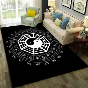 Chinese 3D Tai Chi Bagua Yin Yang Carpet Rug for Home Living Room Bedroom Sofa Doormat Decor,Child Area Rug Non-slip Floor Mat - Image 4