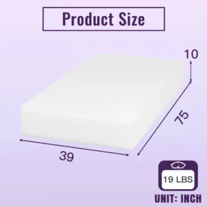 10 Inch Bamboo Charcoal Gel Memory Foam Mattress CertiPUR-US Certified Removable Soft Cover Twin mattresses - Image 2