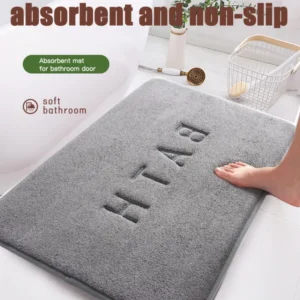 Anti Slip Mat Faux Cashmere Memory Foam Carpet Coral Fleece Super Absorbent Floor Mat Kitchen Living Room Bathroom
