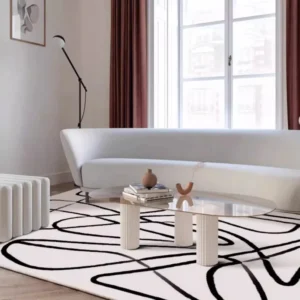 White Black Striped Carpet Minimalist Luxury Decoration Living Room Carpets Comfortable Soft Bedroom Rugs Easy Clean Sofa Rug - Image 3