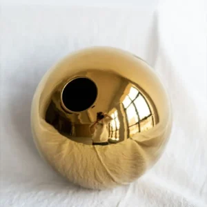 Golden Ball Ceramic Vase Ornament Hydroponic Vases Flower Arrangement Accessories Flower Pot Wedding Party Decoration - Image 3