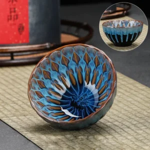 1 Chinese style tea cup, kiln transformed ceramic tea cup, Kung Fu tea cup, household afternoon tea cup coffee cup espresso cups - Image 5