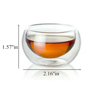 50ml Double Wall Glass Cup Transparent Handmade Heat Resistant Beer Tea Drink Kungfu Teacup MINI Whisky Cup Espresso Coffee Cups - Image 6