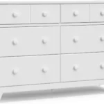 Moss 6 Drawer Universal Double Dresser (White) – GREENGUARD Gold Certified For Kids Nursery, Drawer Organizer, Chest of Drawers