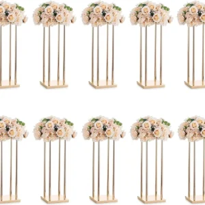 3/5/10 PCS/ LOT Flower Vase Gold Column Stand Metal Road Lead Wedding Centerpiece Flower Rack For Event Party Decoration