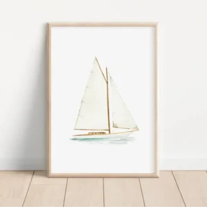 Minimalist Sailboat Nautical Coastal Beach Seascape Poster Canvas Painting Wall Art Pictures For Living Room Nursery Decor - Image 4