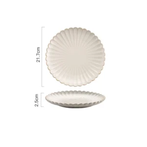 1pcs Retro Ceramic Dishes Plates Fish Dish Plates Manual Flower Relief Living Room Dinner Plate Kitchen Fruit Salad Dish Bowl - Image 6