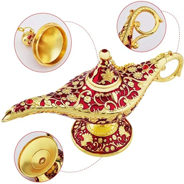 Legendary Aladdin Lamp European Retro Magic Genie Wishing Lamp Table Decoration Metal Crafts Wedding Party Home Decoration - Image 2