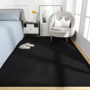 Black Rugs Living Room Carpet Nonslip Bedside Rugs Large Soft Floor Rug Children Game Mat Rectangular Home Decoratio - Image 2