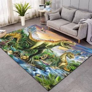 Cartoon Dinosaur Jungle Green Children's Carpet, Soft Non Slip Indoor Carpet, Small and Medium Size Alfombra Tapete Peludo Rugs - Image 3