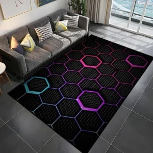 3D Abstract Mirror Geometric Illusion Large Area Rug Carpet for Home for Living Room Bedroom Sofa Decor Floor Kids Play Mat Gift - Image 3
