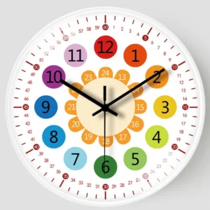 Silent Wall Clock For Student,Teaching Clock For Classrooms,Non Ticking Learning Clock,Wall Decor,Educational Tool
