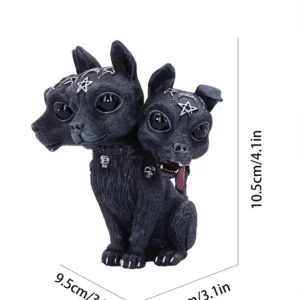 Cerberus ornaments Resin New Mythology Cuteb Animal Statue Decorative Desk Halloween Black Gift Home Mini Accessories carving - Image 5