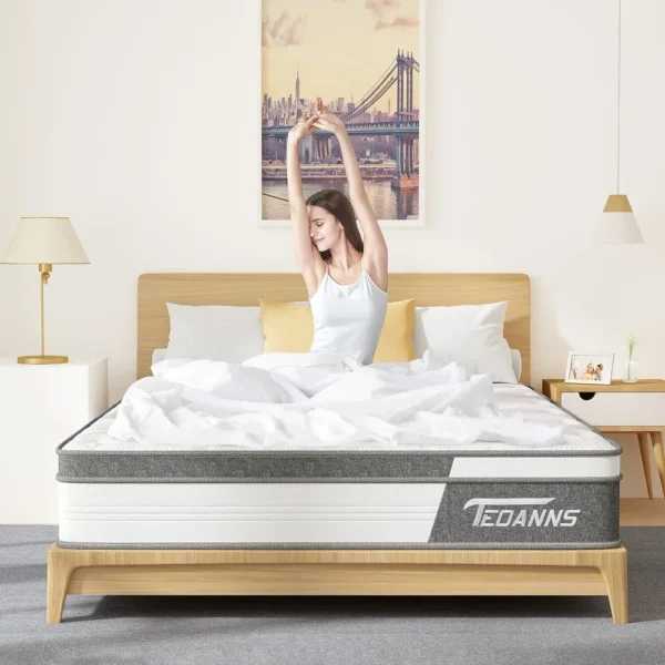 King Size Mattress, 10 Inch Memory Foam Mattress Bed in a Box, Hybrid Mattress King Size for Pressure Relief & Supportive - Image 4