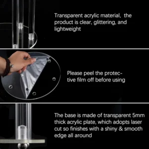 1PC 6 Arms Clear Acrylic Candle Holder, Wedding Decoration Candlestick Table Decoration Centerpiece Candelabra,Western - Image 6