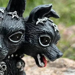 Cerberus ornaments Resin New Mythology Cuteb Animal Statue Decorative Desk Halloween Black Gift Home Mini Accessories carving - Image 2