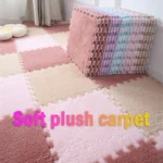 1-20pcs Soft Suede Carpet Anti-slip and Shockproof Sports Fitness Mat EVA Foam Puzzle Warm Carpet Children's Room Baby Play Mat