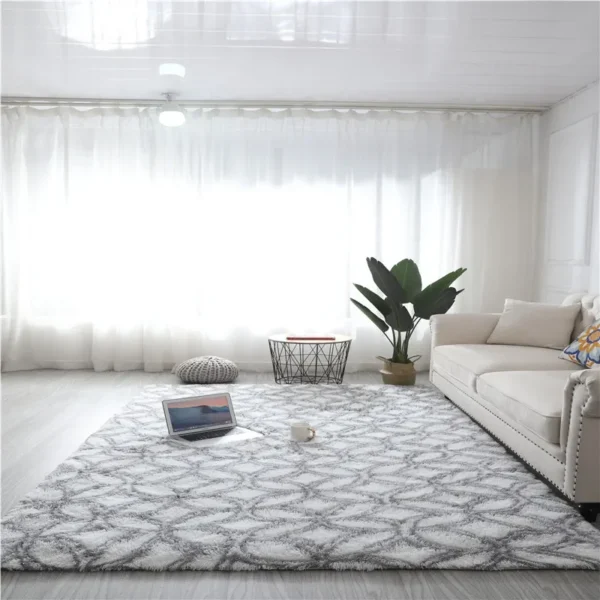Pattern Mat Silk Wool Carpet Balcony Living Room Bedroom Bedside Floor Mat Long Hair Washable Decorative Blanket Baking Mat - Image 2