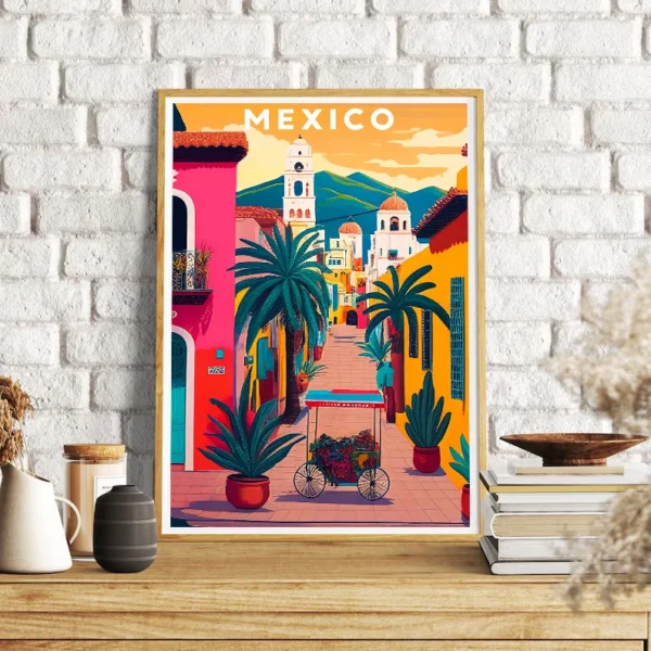 Vintage Abstract Mexico Travel Illustration Latin American Floral Cactus Poster Canvas Painting Wall Art Pictures Home Decor - Image 4