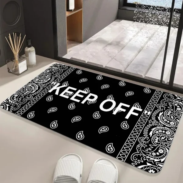 Keep Off Area Rugs Floor Mat Black and White Carpet Door Mat Rug for Bed Sofa Decoration Protect Your Personal Space 40x60cm - Image 3