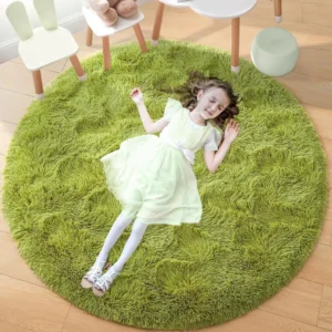 100/120CM Round Rug Small Fluffy Carpet for Bedroom Shaggy Circular Rug Cute Room Decoration for Bedroom Kids Room Nursery Room - Image 5