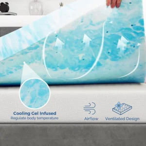 Mattress Topper Queen, 2 Inch Gel Memory Foam Bed Topper for Queen Size Bed,Full/Twin/Full/Queen/King optional - Image 2