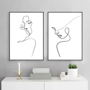 Abstract Line Face Woman Minimalist Wall Art Canvas Painting Nordic Posters And Prints Wall Pictures For Living Room Home Decor - Image 3