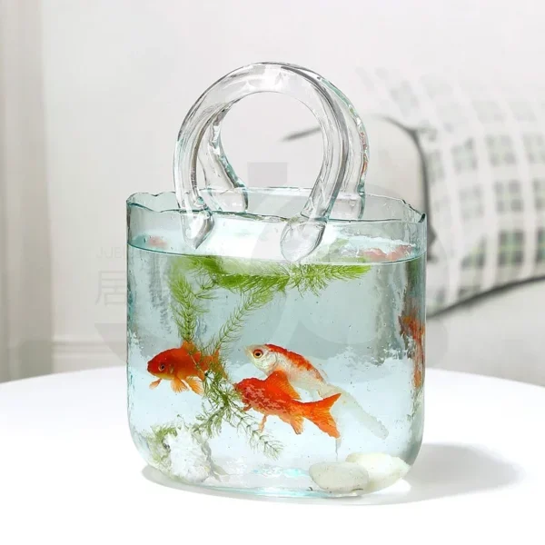 Designer Handbag Hydroponic Flower Basket Fish Farming Nordic Home Decor Nordic Ins Style Original Bag Glass Vase - Image 3