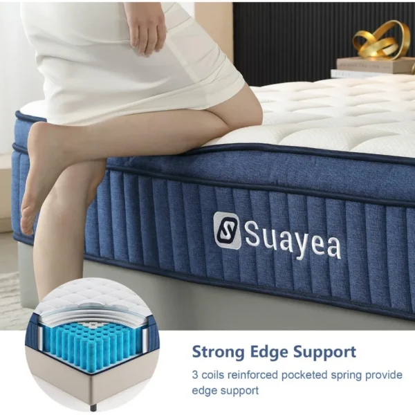 King Mattress, 12 Inch King Size Mattress in A Box, Ultimate Motion Isolation with Memory Foam Skin-friendly and Breathable - Image 5