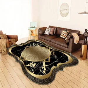 Luxury Golden Sofa Living Room Carpet Irregular High-end Home Decoration for Bedroom Carpet Kitchen Entrance Rug Tables Foot Mat - Image 2