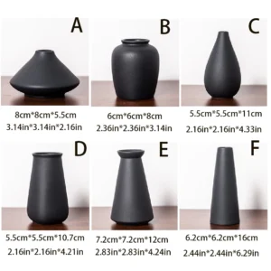 Small Ceramic Vase for Flowers Plants, Matte Vases for Modern Table Shelf Home Decor Wedding Frosted Elegant Ceramic Vase - Image 2
